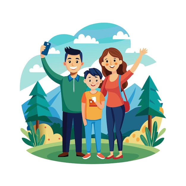 Real Life Family Moments Vector Illustration Concepts