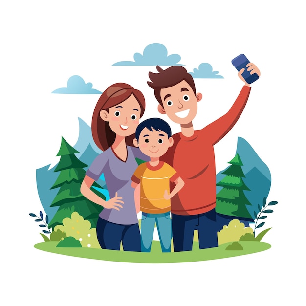 Real Life Family Moments Vector Illustration Concepts