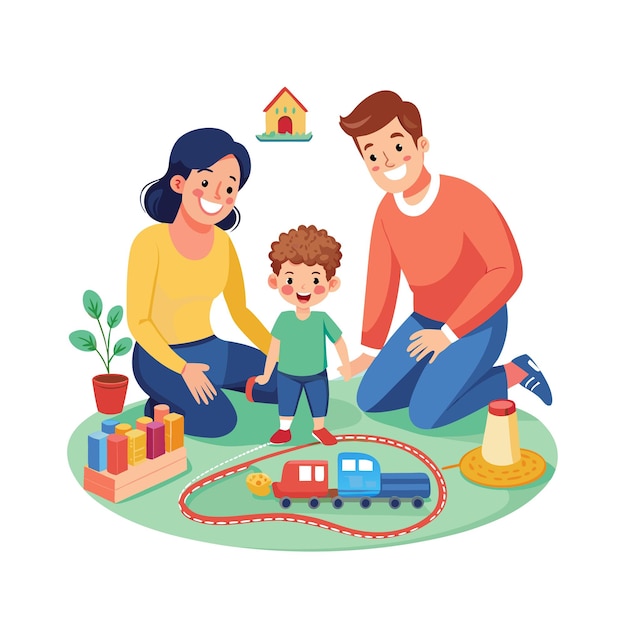 Real Life Family Moments Vector Illustration Concepts