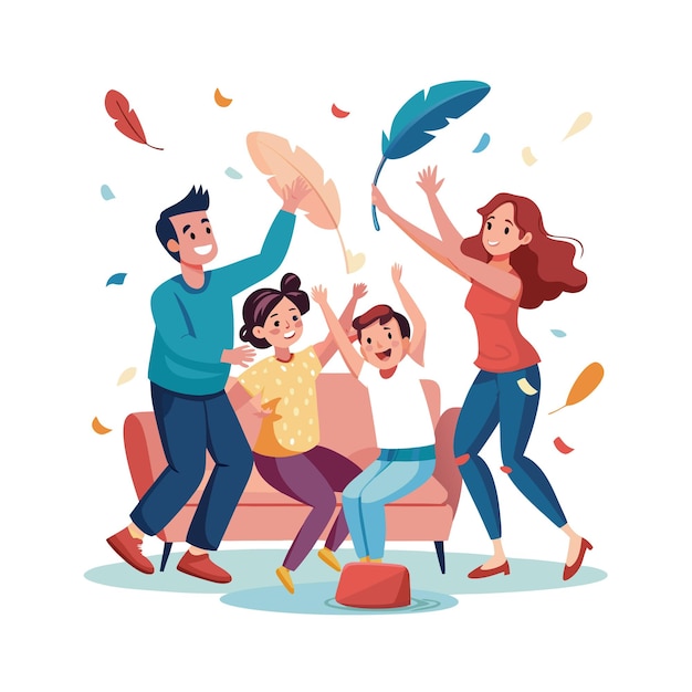 Vector real life family moments vector illustration concepts