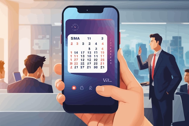 real phone held by sales manager illustration