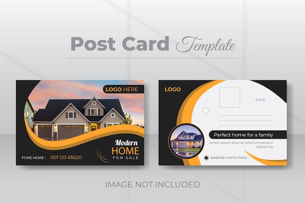 Real state business postcard design template