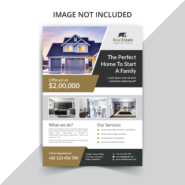 Real state flyer template for home sale