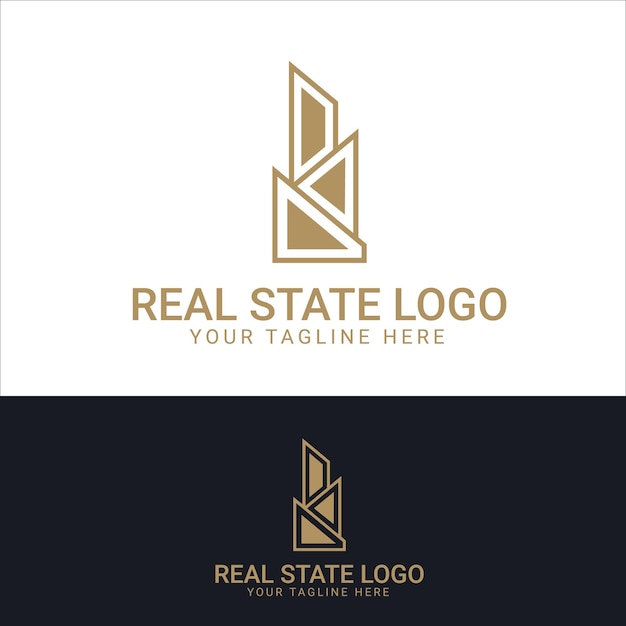 Real state Gold color logo design