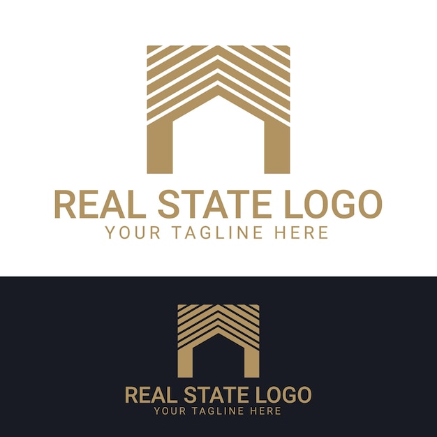 Real state Gold color logo design