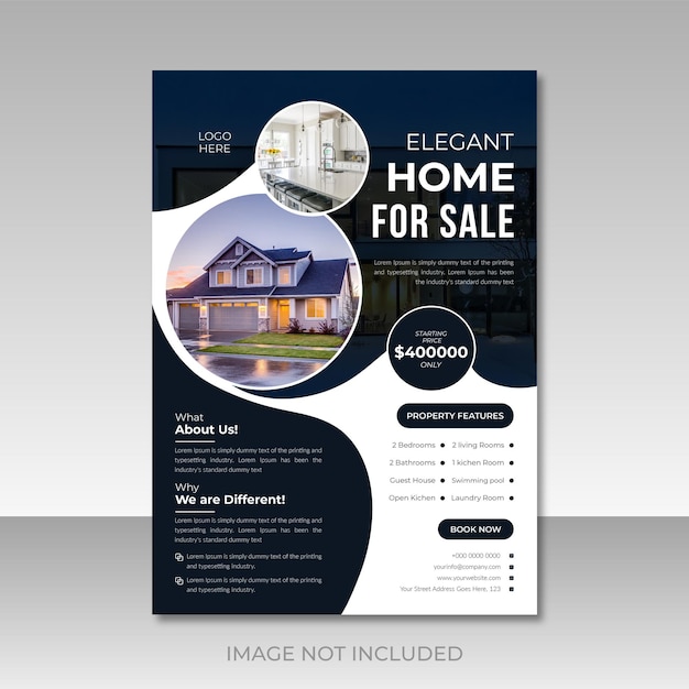 Real state home sale flyer design template