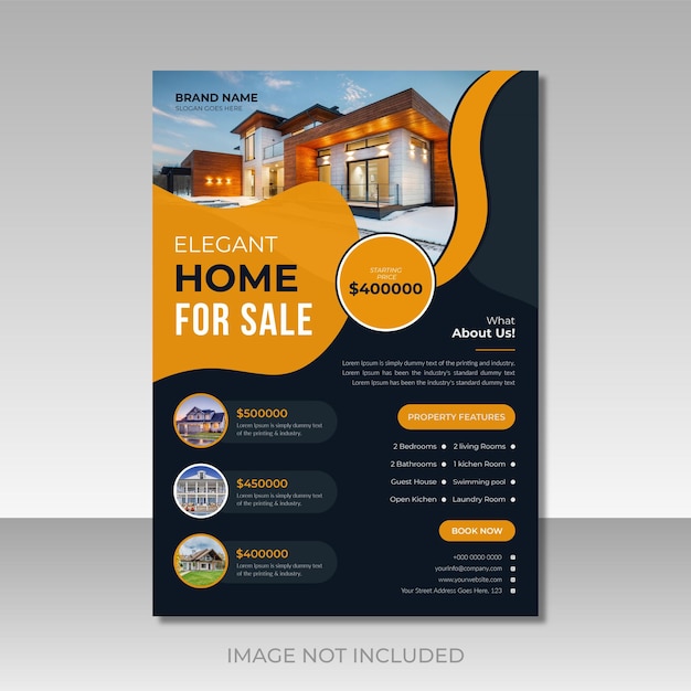 Real state house agency flyer design template or brochure cover