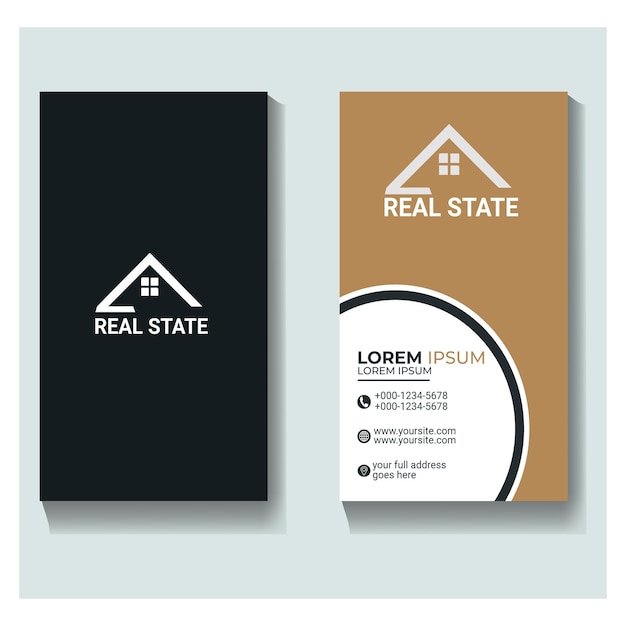 real state unique vertical Business card design Qualityful cards Clean visiting card