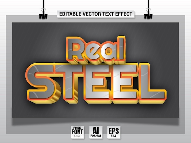 Real steel Gaming text effect editable text effect