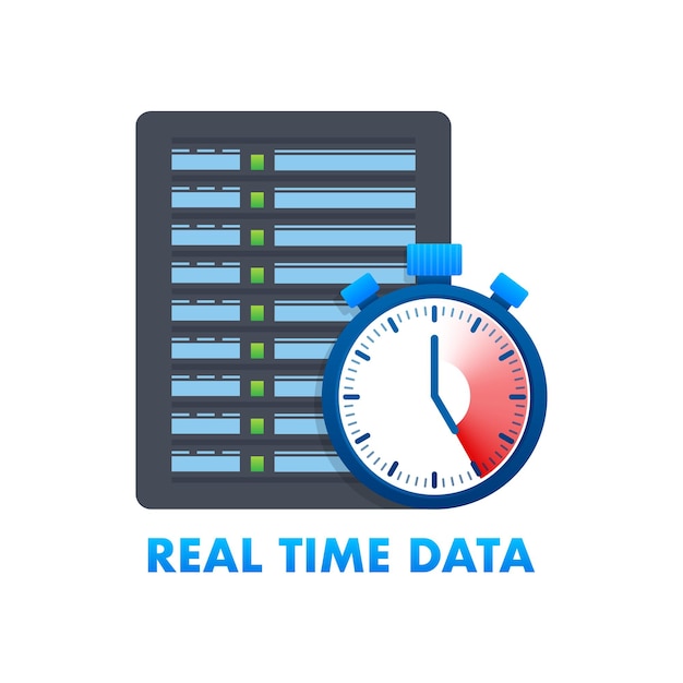 Vector real time data icon big data database collection vector stock illustration