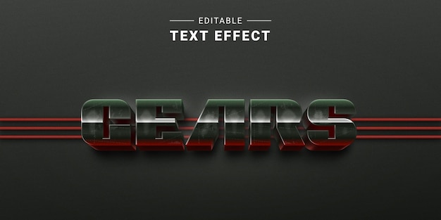 Realistic 3D Chrome Metallic Text Effect