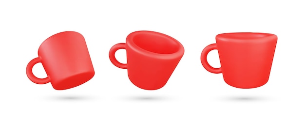 Realistic 3d coffee cup vector object illustration