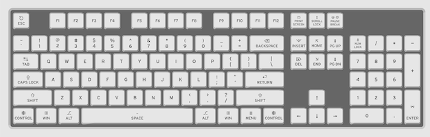 Realistic 3d computer keyboard laptop vector illustration