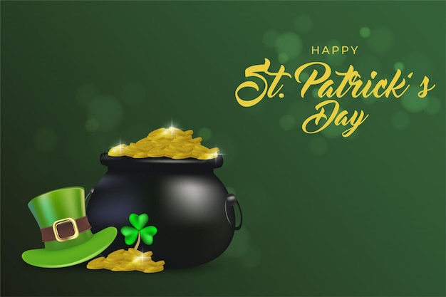 Realistic 3d design st patricks day concept