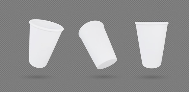 Realistic 3d disposal cup vector object illustration