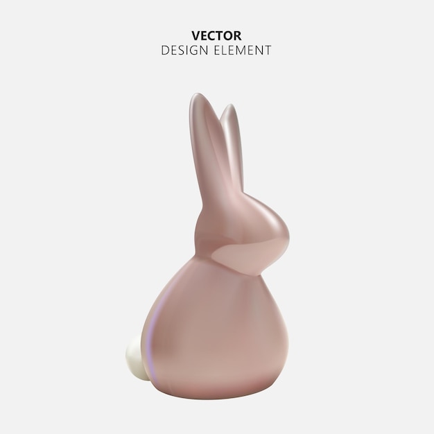 Realistic 3d easter bunny statuette.