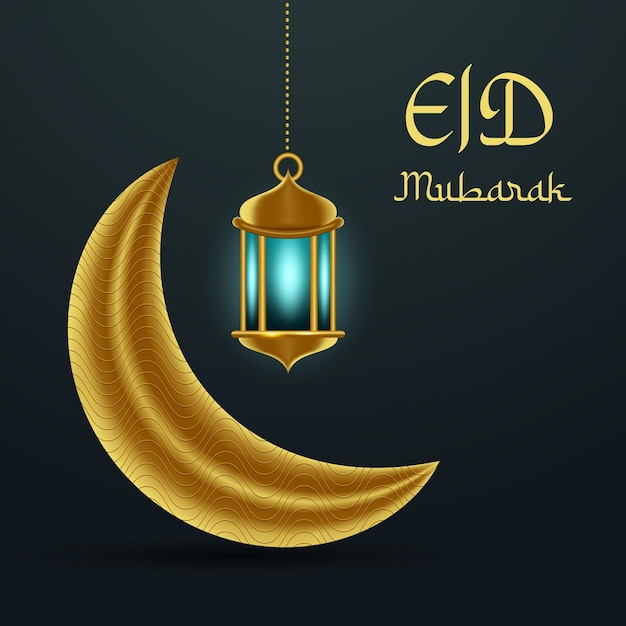 Realistic 3d Eid Mubarak Social Media post template