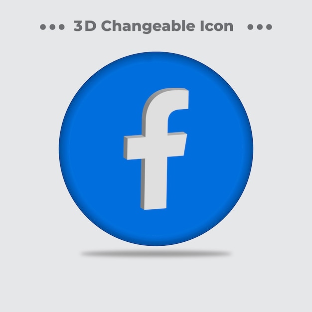 Realistic 3d facebook icon design