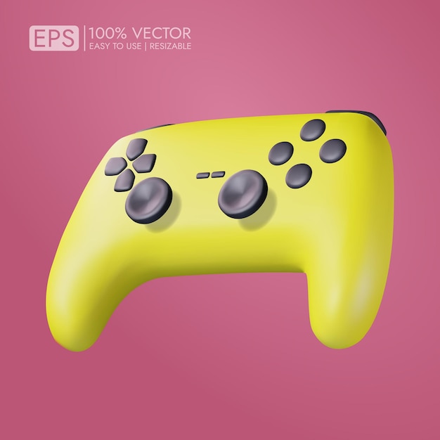 Realistic 3d game stick vector shape rendering for game product presentation display