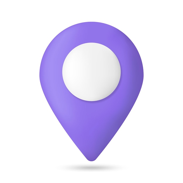 Realistic 3d map pin pointer icon