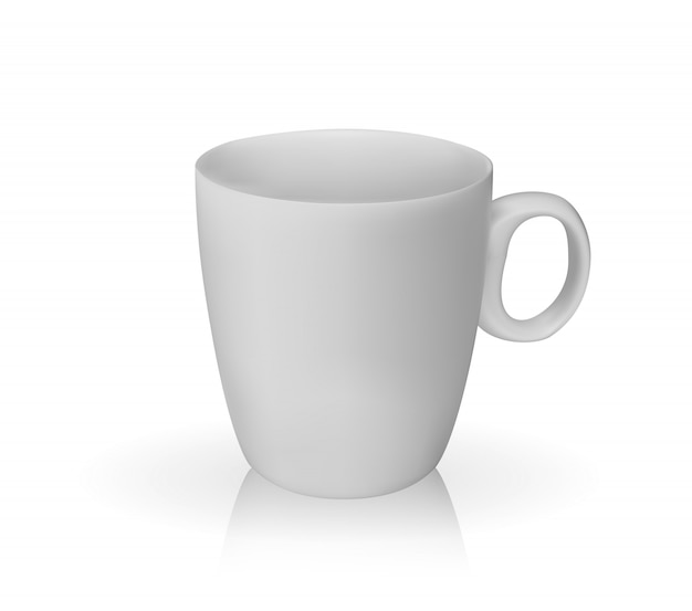 Realistic 3D model of cup white color