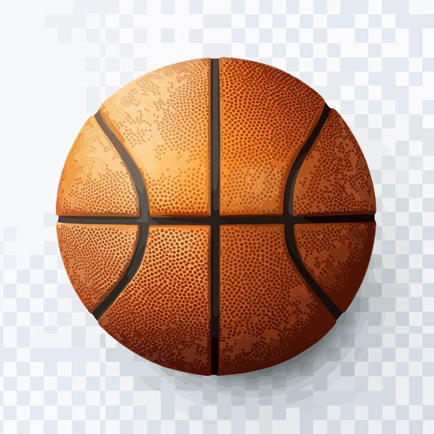 Vector realistic 3d orange brown classic basketball