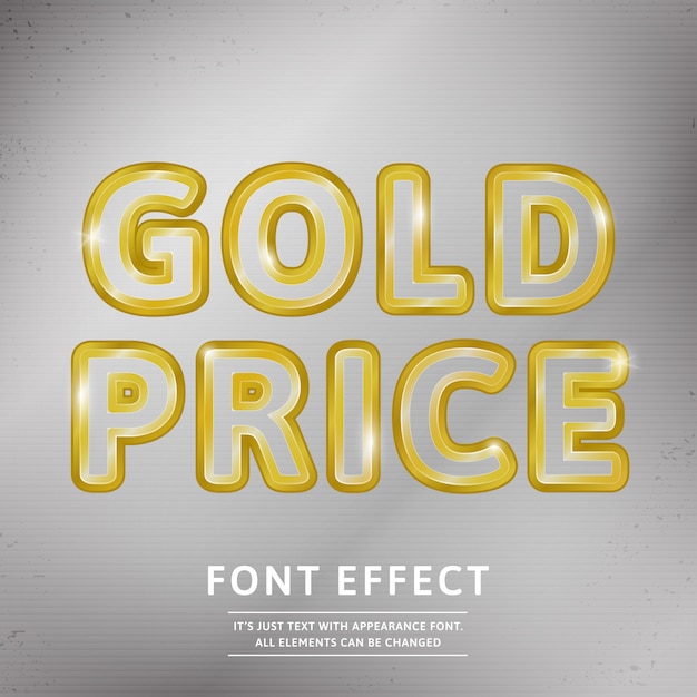 Realistic 3d outline gold text effect lux typeface