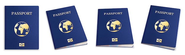 Realistic 3d passports set