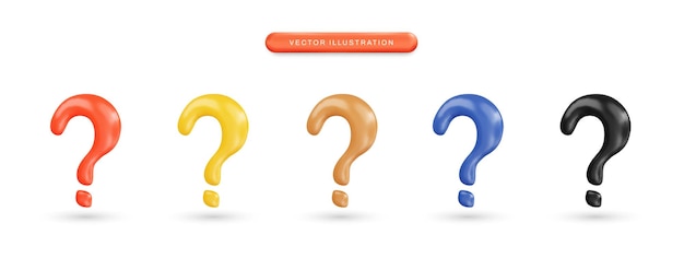 Realistic 3d question mark vector illustration