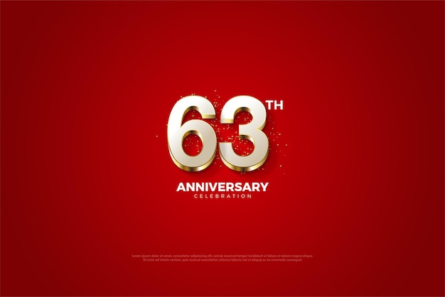 realistic 3d silver number for 63rd anniversary.