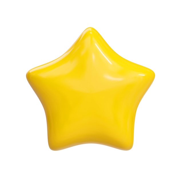 Realistic 3d yellow glossy star Customer rating feedback concept and achievement for game