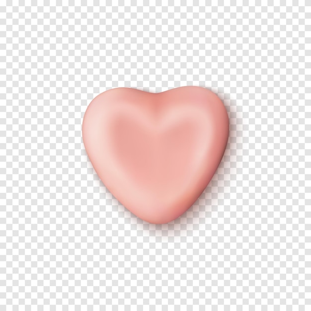 Realistic abstract pink candy heart icon