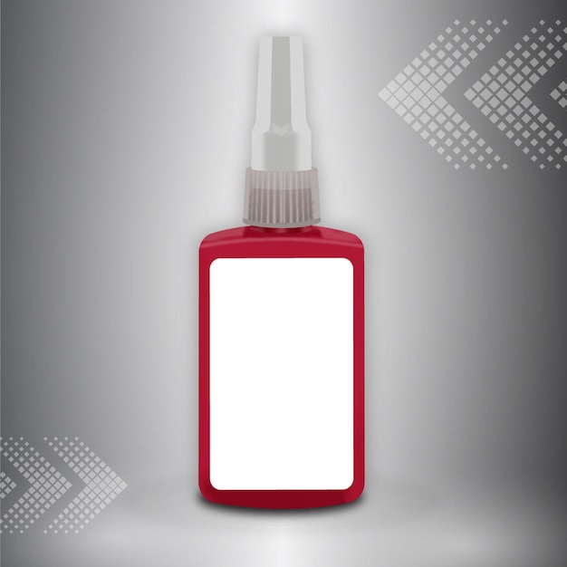 Realistic Adhesive Red Bottle