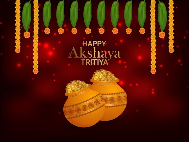 Realistic akshaya tritiya design concept with vector illustration