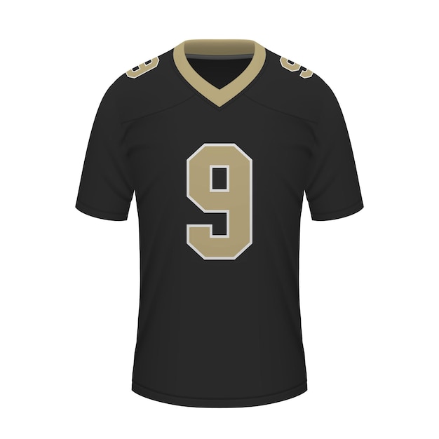 Realistic American football shirt of New Orleans jersey template