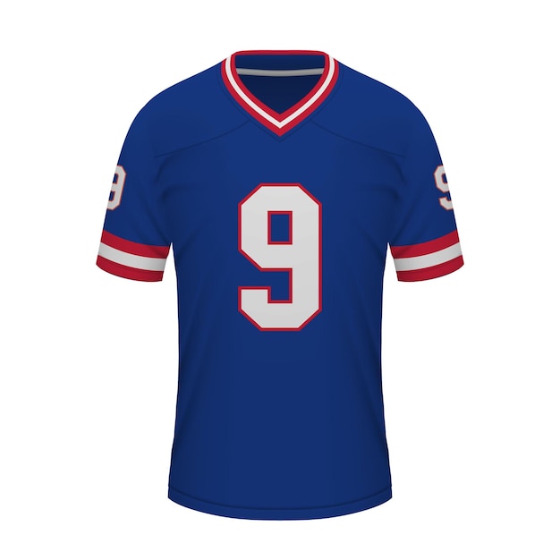 Realistic American football shirt of New York Giants jersey template