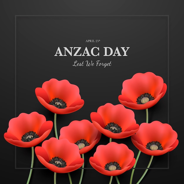 Realistic anzac day illustration