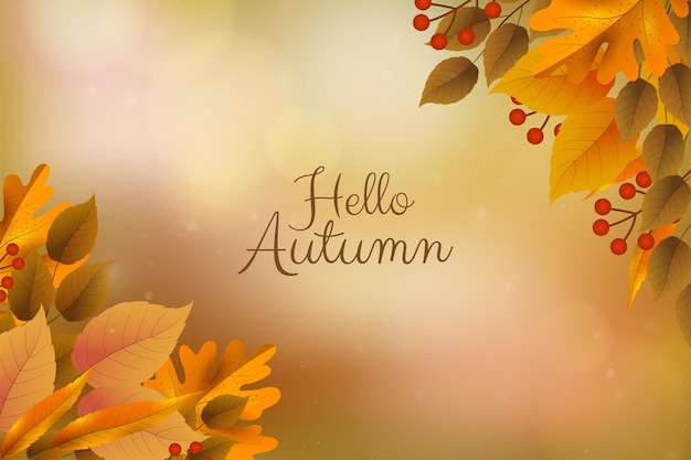 Realistic autumn background