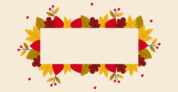 Realistic autumn foliage white background with space for text Vector