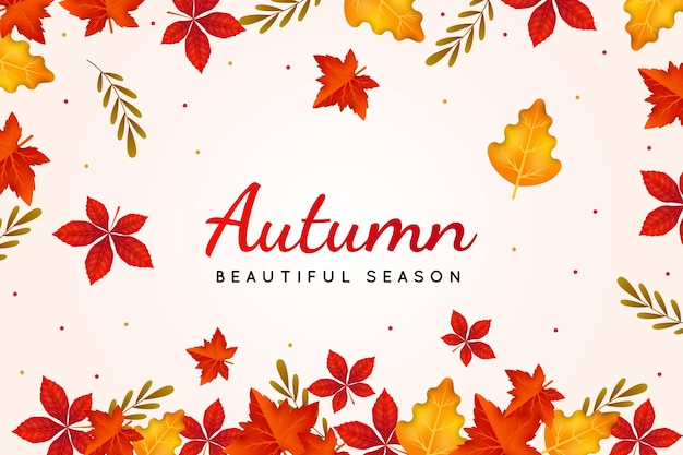 Realistic autumn leaves background