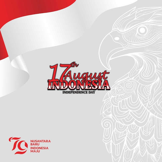 Realistic background for celebration of Indonesias 79th independence day