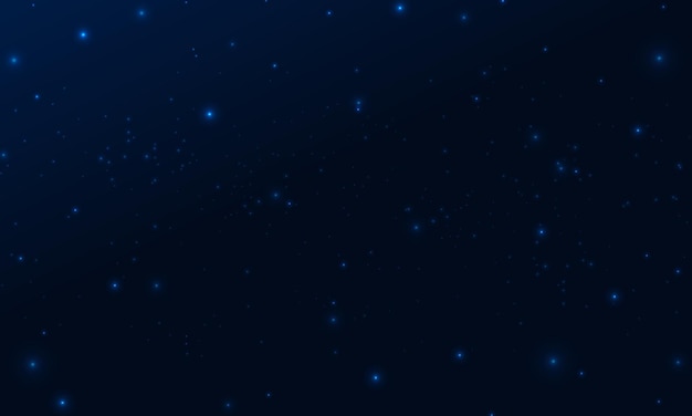 Vector realistic background night sky with sparkling glowing stars