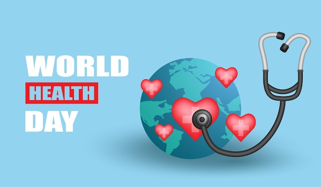 Realistic background world health day vector