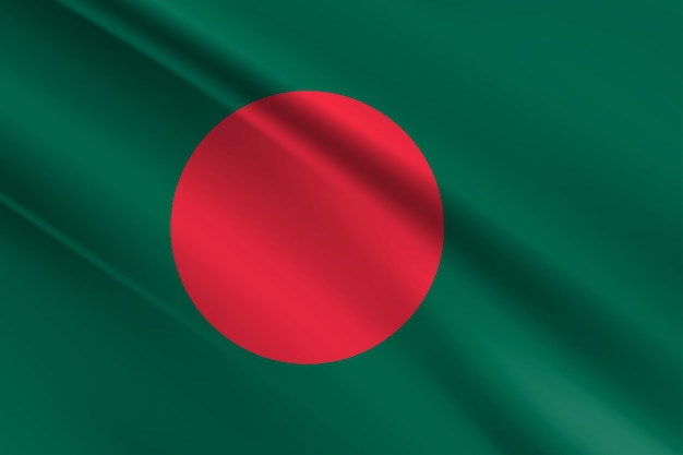 Realistic bangladesh flag red white background