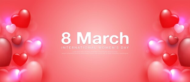 Realistic banner international women's day symbol concept vector illustration