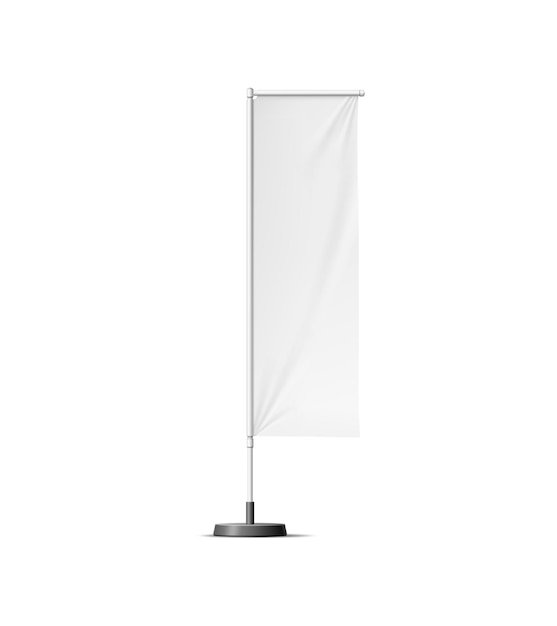 Realistic banner stand beach flag 3d blank mockup