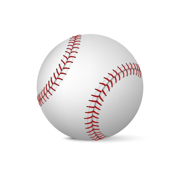 Realistic baseball on white background.  illustration.