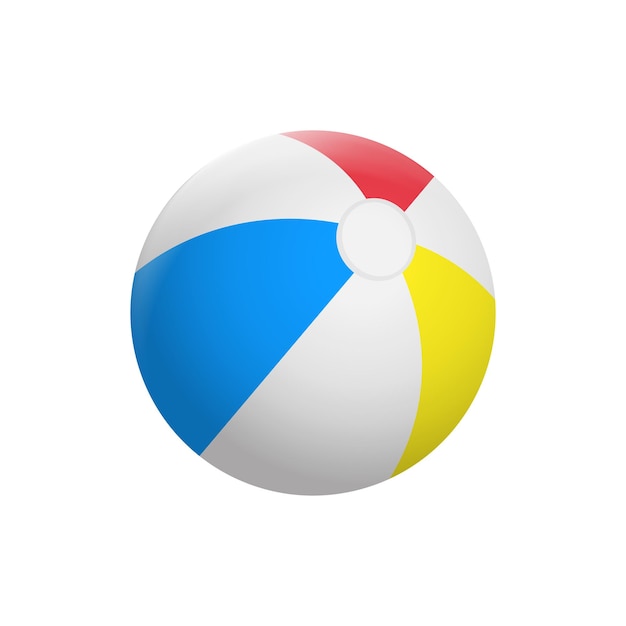 Realistic Beach ball isolated on white background Vector illustration