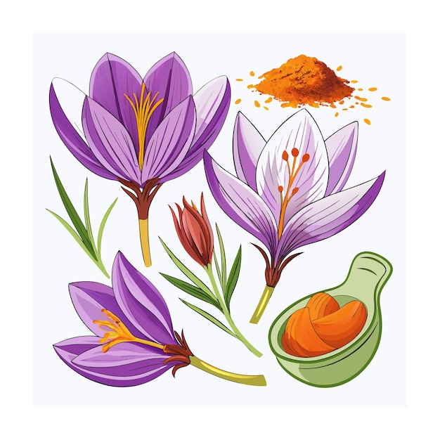 Vector realistic beautiful herbs vector illustration