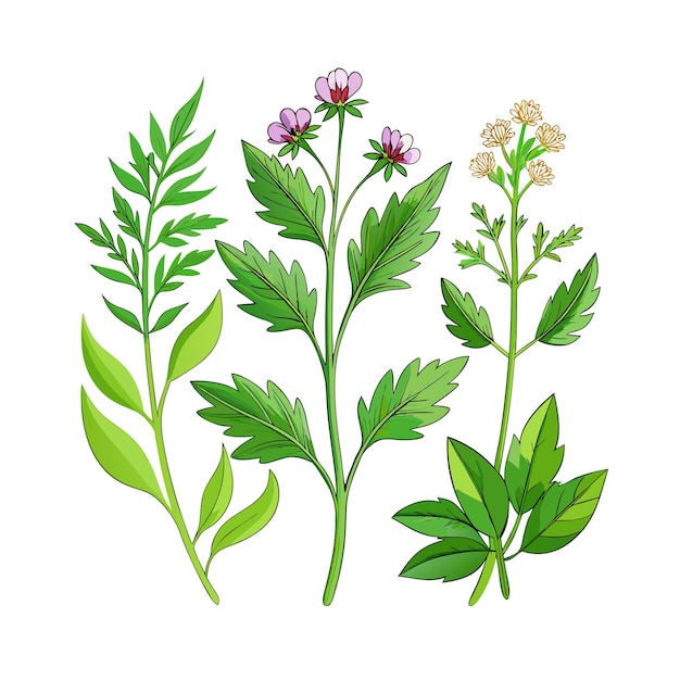 Vector realistic beautiful herbs vector illustration